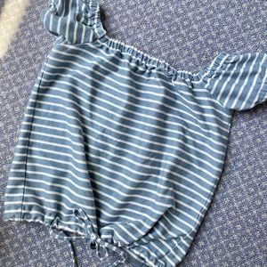Madewell Blue Striped Top XXS